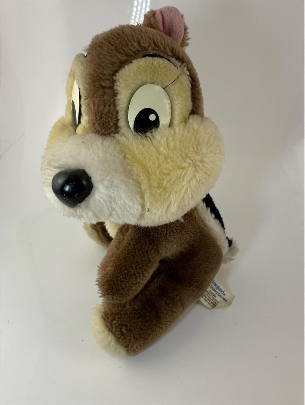 Disneyland Walt Disney World Chip n Dale Plush Chipmunk Vintage 80s Brown 9"